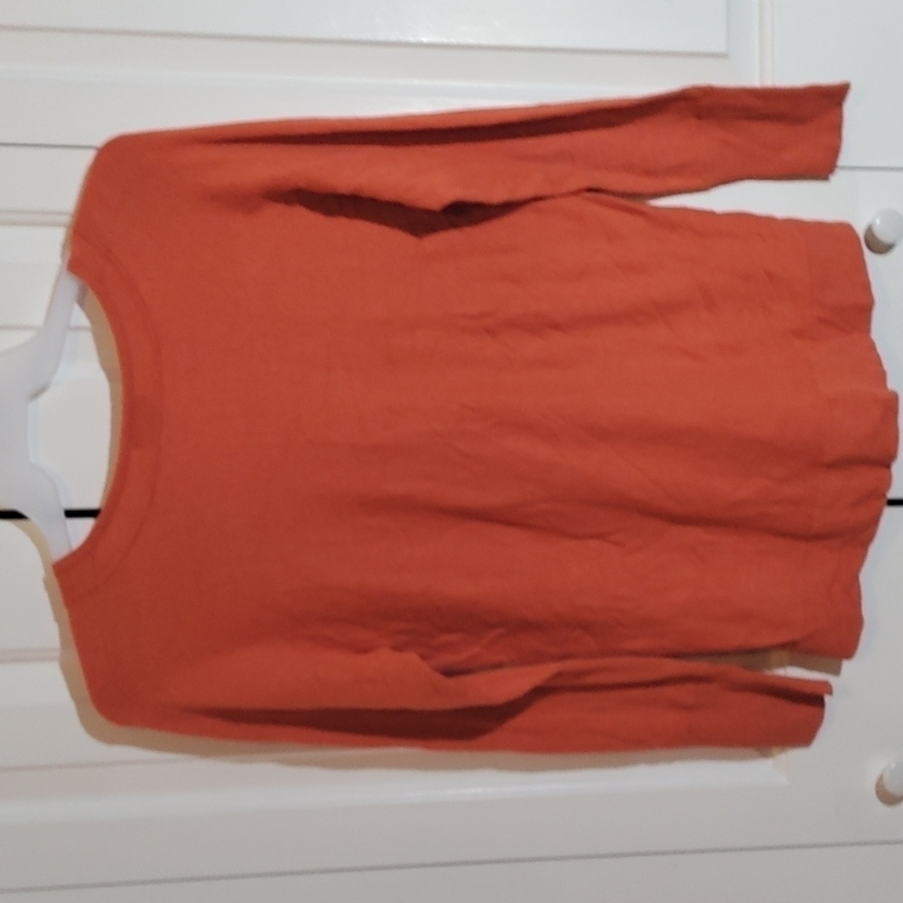 Eddie Bauer orange long sleeve sweater size medium v neck - Picture 4 of 4